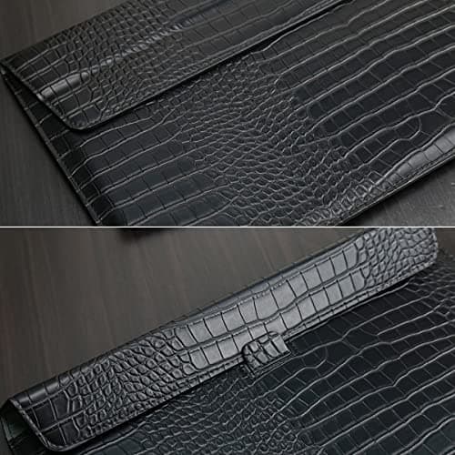 LCMOCICO PU Leather Flap Style Case Bag Laptop Sleeve for MacBook Air 13.6 inch 2024 2023 2022 M3 A3113 M2 A2681 Air 13 2018-2021 M1 A2337 A2179 A1932 Notebook Bag for MacBook Pro 13 2016-2020, Black — view 5
