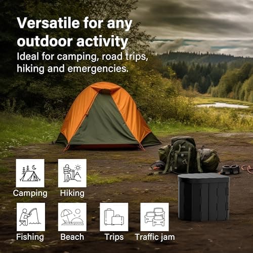 Portable Camping Toilet for Adults with Lid, Foldable Travel Toilet with Carry Bag & Disposal Bags, Outdoor Portable Toilet for Camping, Fishing, Campervan, Caravan & Festivals, 150kg Load Capacity — view 5