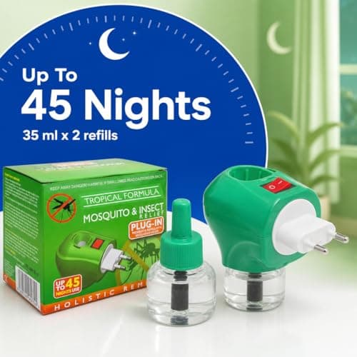 Plug-in Mosquito Repellent Insect Killer for Home & Travel Lasts for up to 45 Nights per Refill | Each Pack Includes a Plug and one Bottle for Long Lasting Performance | (4, 4 Pack) — view 2