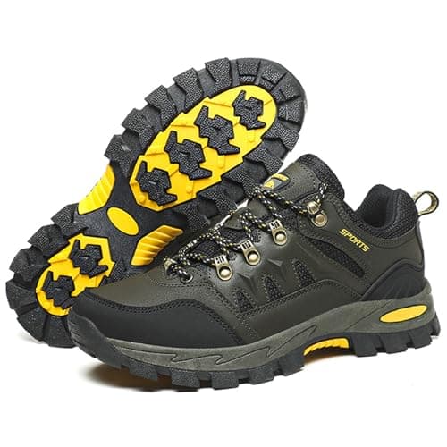 Topwolve Hiking Boots Men's Women's Waterproof Walking Shoes Low Rise Trekking Climbing Shoes Outdoor Backpacking Camping Trails Shoes,Green,5 UK — view 6
