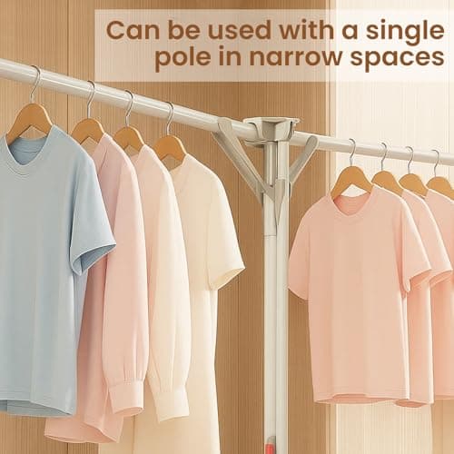 ANYVOYAGE Foldable Metal Clothes Drying Rack, Tripod Stand, Space-Saving for Indoor/Outdoor, Camping and Travel (grey) — view 5