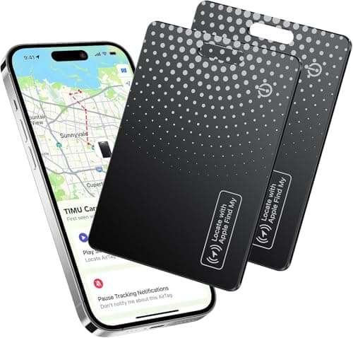 2 Pack Bluetooth Tracker Smart Finder (iOS Only) for Apple Find My, Wallet Tracker iPhone Card, 1.6mm Ultra-Slim, IP68 Waterproof, Tracking card for Wallet, Passports, Luggage