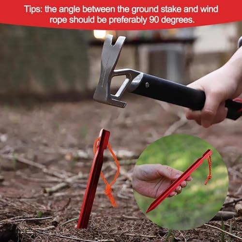 12 Pack Lightweight Aluminum Tent Pegs, Ultralight Y Shaped Tent Stakes Pegs for Backpacking, Beach, Hiking and Outdoor Camping — view 3