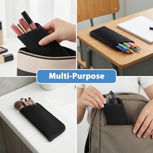 Quilax 8 Pack Soft Glasses Case for Men, EVA Material Eyeglass Cases, Black Glasses Case Fabric, Slip-In Design for Travel — view 3