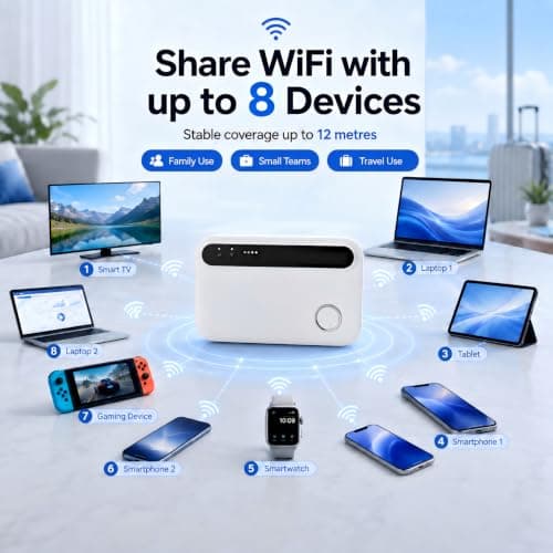 4G/5G Router with SIM Card Slot, Portable Mobile WiFi 6 Travel Router — view 6