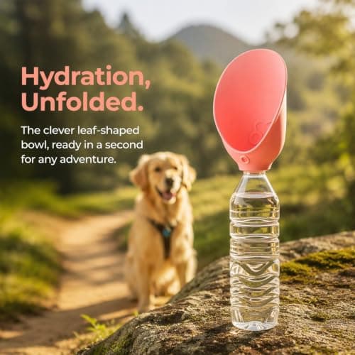 4 Pcs Portable Dog Water Bottles Attachment for Walks, Slip-On Travel Bowl — view 4
