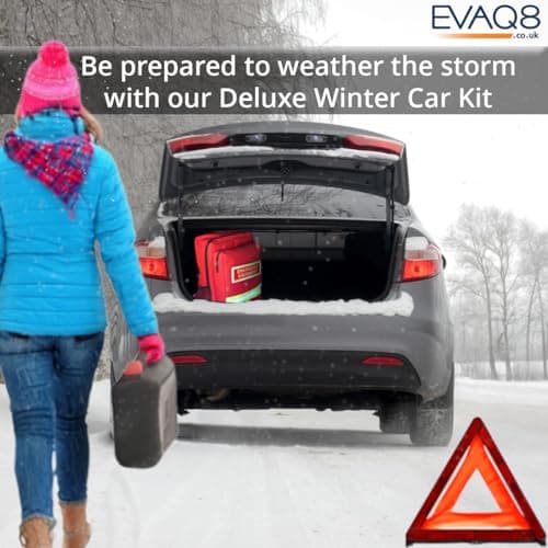 EVAQ8 Professional Winter Car Survival Kit - 20-Piece Vehicle Emergency Kit with Long-Life Food, Drinking Water, Thermal Shelter, Folding Shovel, Wind-Up Torch & First Aid | Fleet & Utility Vehicles — view 2