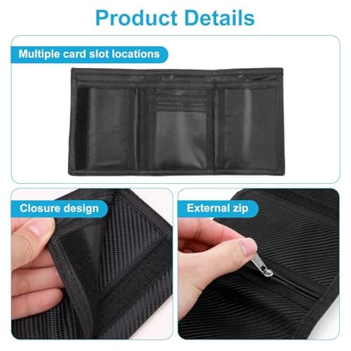 Slim Wallets for Men UK Carbon Fibre Black RFID Blocking Anti Theft Secure — view 4