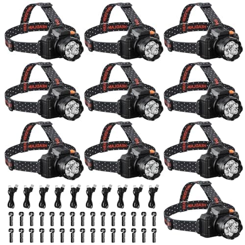 ANGEL RUILA 10 Pack LED Headlamp Motion Sensor Super Bright 5 Modes