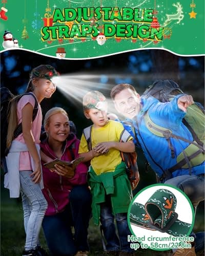 Gofimyee Dinosaur Headlamp for Kids, Led Head Torch with Roar & Silent Mode — view 5