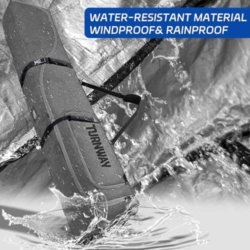 TurnWay Padded Ski Bag with Wheels for Air Travel, Double Rolling Snowboard Bag Heavy Duty Waterproof for Storage & Transportation of Snowboard/Ski Gear (Gray) — view 5