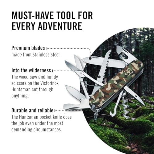 Victorinox Huntsman Swiss Army Knife - Multitool 15 Functions Camouflage — view 5