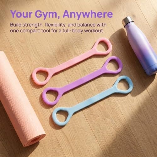 Merzio 3pcs Resistance Bands with Handles, Durable Elastic Exercise Bands for Women and Men, Stretch Bands for Arm Shoulder Back Chest Training, Home Gym Equipment for Pilates Yoga Physical Therapy — view 6