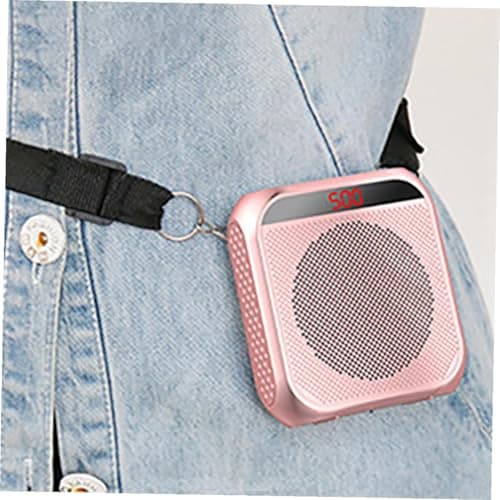 DEARMAMY S17 Portable Mini Voice Amplifier for Teachers with LED Display, Rechargeable Wireless Training Microphone and Travel Speaker, Rose Gold Compact Tour Guide Pa System — view 4