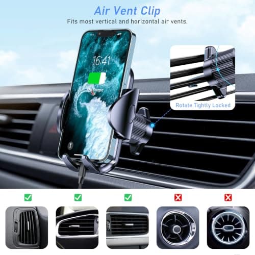 Blukar Car Phone Holder, Adjustable Car Phone Mount Cradle 360° Rotation — view 5