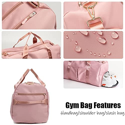 Hixingo Gym Bag with Shoe Compartment Travel Duffle Bag for Men and Women 45L Waterproof Light Weight Sports Bags for Weekender Swimming Football Basketball (45L,Yellow) — view 4