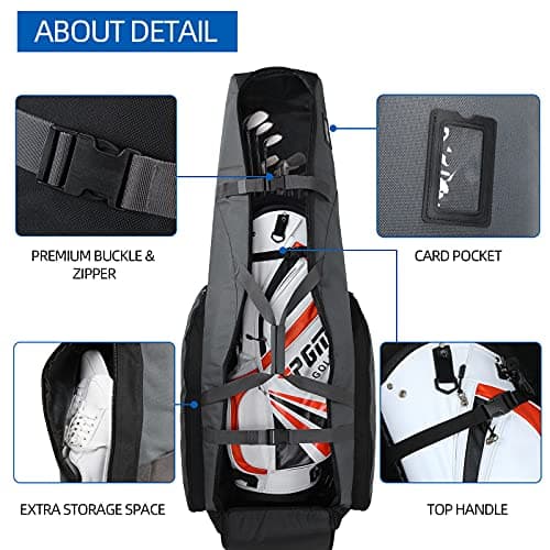 TurnWay Golf Travel Bag with Wheels, Waterproof Heavy Duty 1800D Polyester — view 3