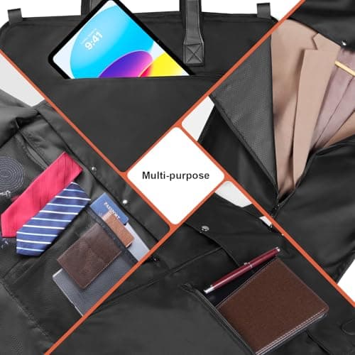 Univivi Suit Bags for Men, Garment Bag for Travel, 43in Suit Carrier, Black — view 4