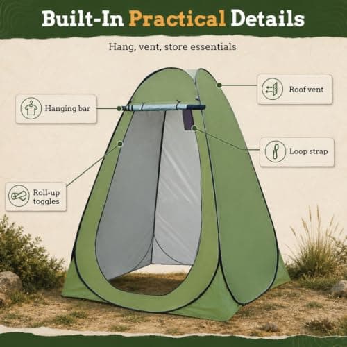 Shower Privacy Toilet Tent Beach Portable Changing Dressing Camping Pop Up tents Room Sun Sunshade Baby Outdoor Backpack Shelter Canopy (GREEN) — view 6