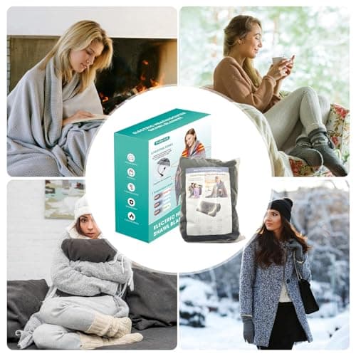 Electric Heated Wrap Poncho Shawl Portable Safe — view 6