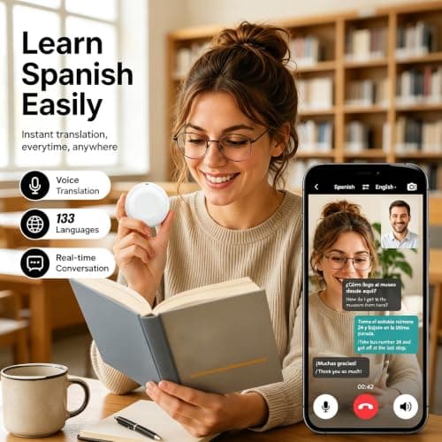 Smart Wearable Translator, AI Voice Device Real‑Time Translation，WhiteA — view 6