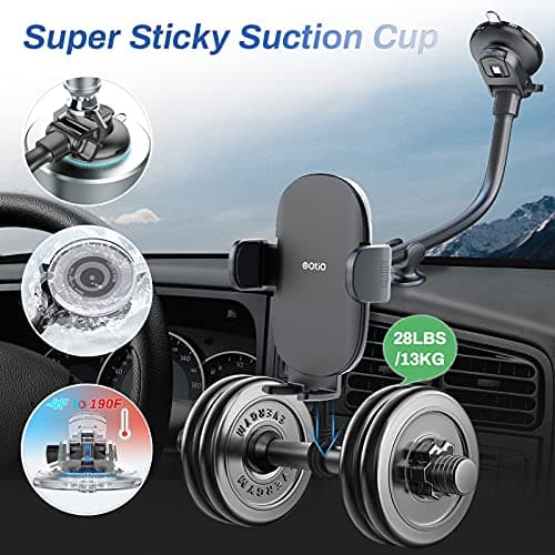 OQTIQ Car Phone Mount with Gooseneck for Windshield & Dashboard — view 4