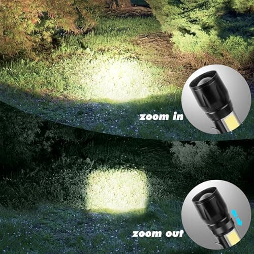 KunHe 10 Pack USB-C Rechargeable Mini LED Torch, Compact High Lumen EDC Torches with COB Side Light, Zoomable Clip-On Torch for Camping, Emergencies & Gifts — view 6