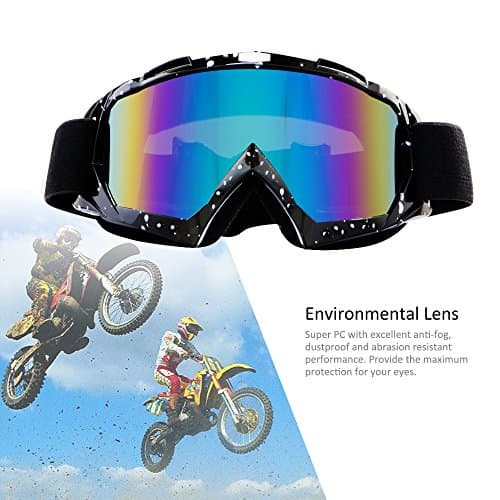 4-FQ Motorcycle Goggles Dirt Bike ATV Goggles(Black Frame+Color lens) — view 6