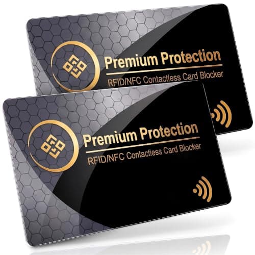 KF-Premium RFID Blocking Cards, Bank & Credit Card Protector, 2 Pack, Gold