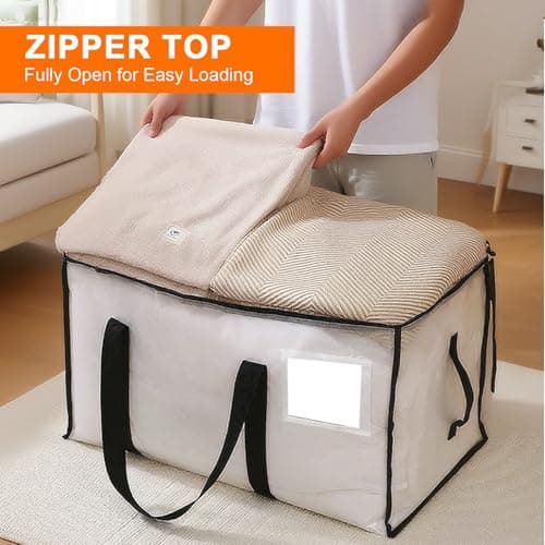 Zandrix 95L Waterproof Storage Bags Moving Boxes Bags with Lids - 4 Pack — view 5