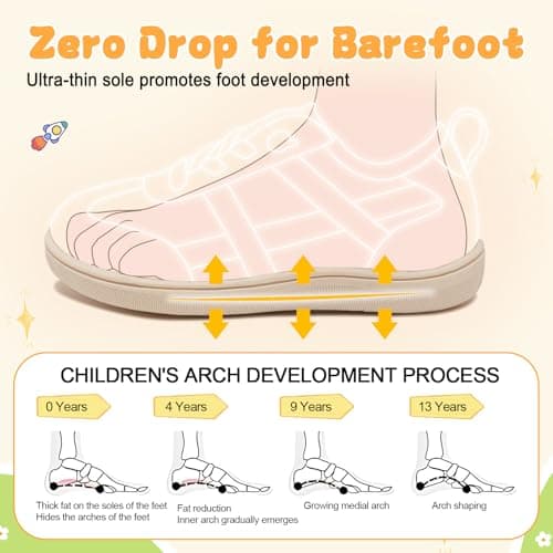JOINFREE Toddler Walking Shoes Wide Toe Box Kids Shoes Brown — view 5