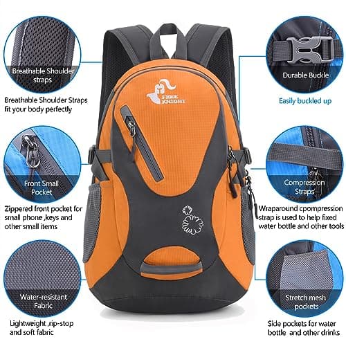 Bseash Small 15-20L Outdoor Hiking Backpack, Lightweight Waterproof Travel Daypack for Kids Girls Boys Camping Cycling Riding — view 4