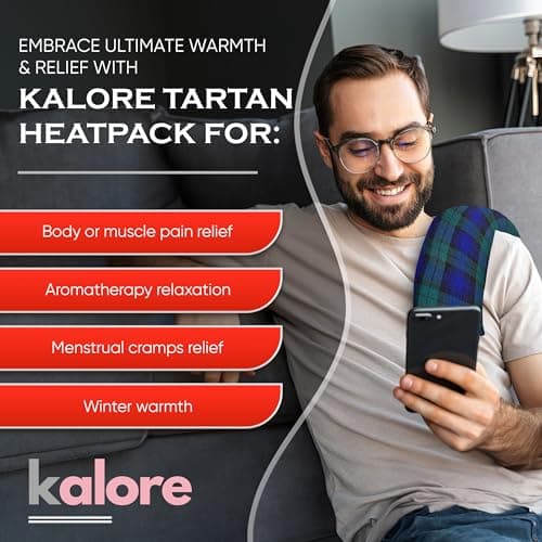 Kalore microwavable Neck and Shoulder Wrap - Relaxing Lavender Heat bag - Tartan Cotton Fabric — view 2