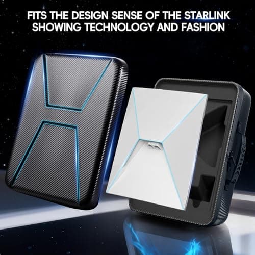 Starlink Mini Case, Portable Shockproof EVA Starlink Case Travel Organizer Storage Bag Protective Waterproof with Carrying Handle for Starlink Mini Router & Accessories (Black) — view 3
