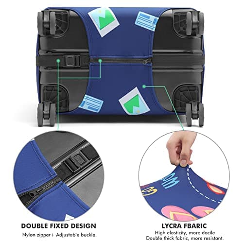 Youth Union Suitcase Cover 18-32 Inch Bamboo Charcoal Fiber Luggage Cover Polyester Clear Travel Luggage Trolley Case Cover Protector, Flamingo 5, L — view 4