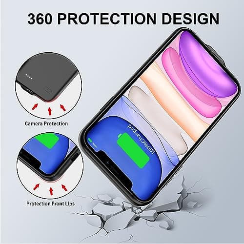 MIGAFEI Battery Case for iPhone 11, 7000 mAh Ultra-Slim Portable Extended Charger Cover for iPhone 11 Charging Case — view 3