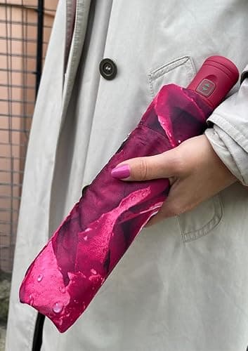 Fulton Open & Close 4 Photo Rose Red Women's Umbrella Photo Rose Red Print One Size — view 3