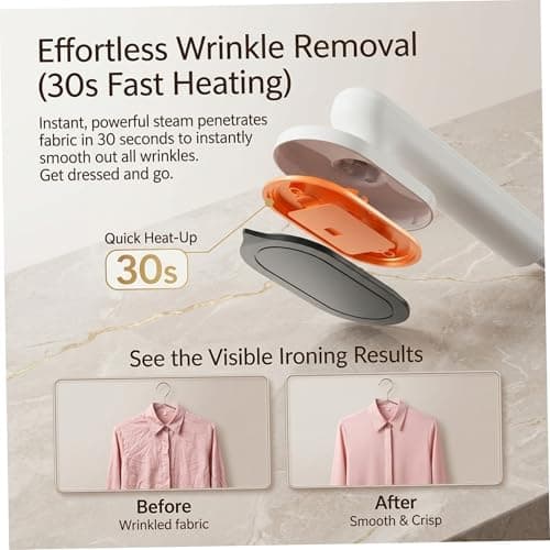 Ameble Cordless Mini Iron for Crafts & Clothes, Portable Craft Iron with Fast 30-Second Heat Up, 90° Rotatable Handle for Flat & Vertical Ironing, Heat Press for Sewing — view 2