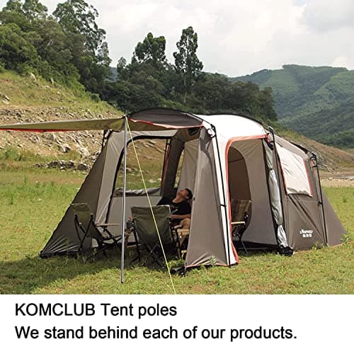 KOMCLUB Adjustable Tarp Poles Camping Tent Poles Stainless Steel Lightweight Tent Poles for Trap Sun Sails Canopy Awning Shelter Backpacking Hiking 78 in Set of 2 — view 6