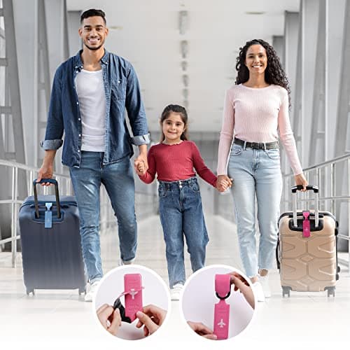 Flintronic 3 PCS Luggage Tags, Silicone Baggage Labels, Suitcase ID Tag Set, Handbag Tag Labels Travel Accessories for Checked Luggage, Hand Luggage and Handbags — view 6