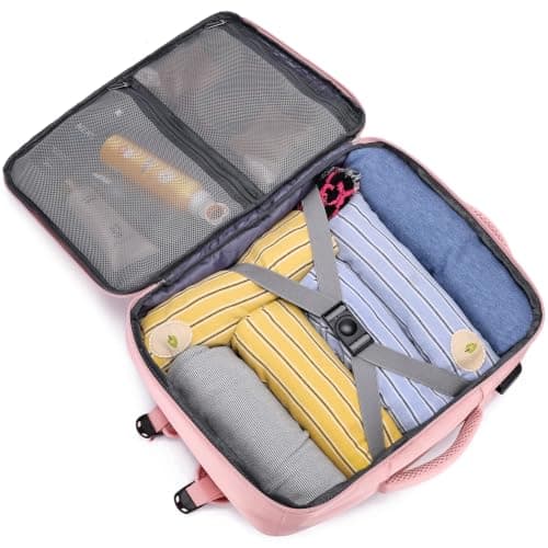 WENIG 40x30x20 Ryanair EasyJet Eurowings Wizz Air Cabin Bag Underseat 24L Travel Bag for Women Hand Luggage Backpack Carry-ons Cabin Size for Airplanes Flight Travel Ruscksack Fit 14 Inch Laptop,Pink — view 5