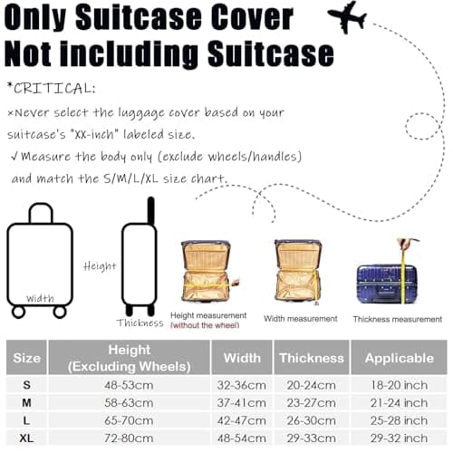 Treer Suitcase Covers for Luggage 18-32 Inches, Elastic Luggage Covers for Suitcases Medium Large Lightweight Washable Dustproof Protectors with Zipper Anti-Scratch (Artistic Quicksand 10,M) — view 2