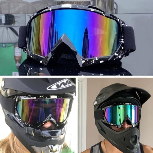 4-FQ Motorcycle Goggles Dirt Bike ATV Goggles(Black Frame+Color lens) — view 2