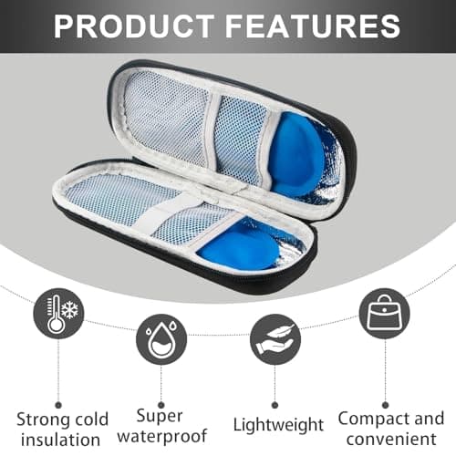 Insulin Cooler Travel Case Insulin Pen Case Portable with 2 Ice Packs Portable Medicine Cool Bag for Diabetic Supplies Small Storage Journey Pack Cooler Cooling Pouch Black Lightweight Durable Travail — view 6
