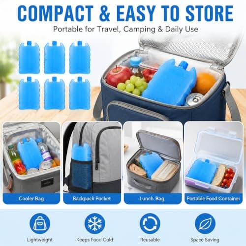 Healeved 7PCS Reusable Ice Packs for Coolers, Lunch Bags & Camping — view 5