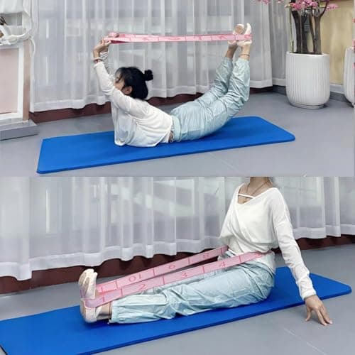 IEKEODI Elastic Yoga Stretching Strap with Loops for Pilates, Ballet, Physical Therapy, Flexibility, Leg Stretching, and Exercise - Durable Multi Loop Stretch Band for Dance and Fitness — view 5