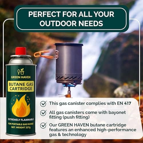 Green Haven Butane Gas Cartridge | Butane Propane Mix 4 Pack - EN417 Screw — view 4