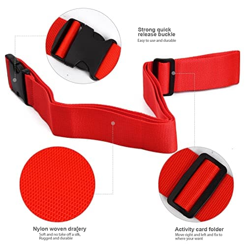 Cozlly Luggage Straps 2/4 Pack Suitcase Straps Adjustable Luggage Strap for Suitcases Baggage Bag Travel Accessories Suitcase Strap Belt Wide Packing Straps Band with Quick Release Buckle… — view 5