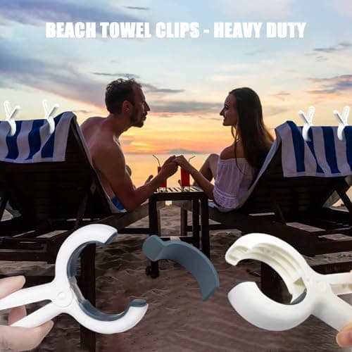 Beach Towel Clips for Sun Loungers 8 Pack, Large Sunbed Clips Pegs for Beach Towels Clothes Pin Quilt Drying Windproof Laundry Peg Hanging Beach Pool Chairs Sunlounger Essentials Accessories — view 2