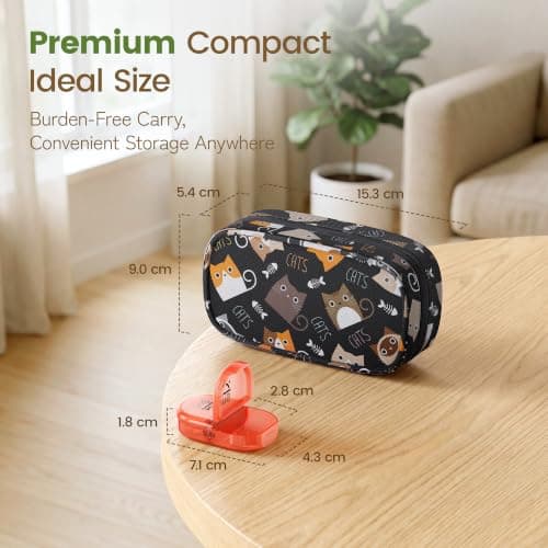 Serfeymi Weekly Pill Boxes Organiser 7 Day 2 Times a Day Tablet Organiser — view 2